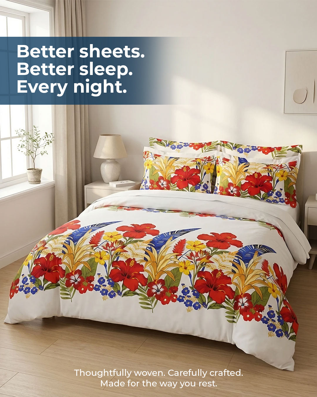 Premium 3-Piece Printed Microfiber Bedsheet Set | Soft & Comfortable Bedding