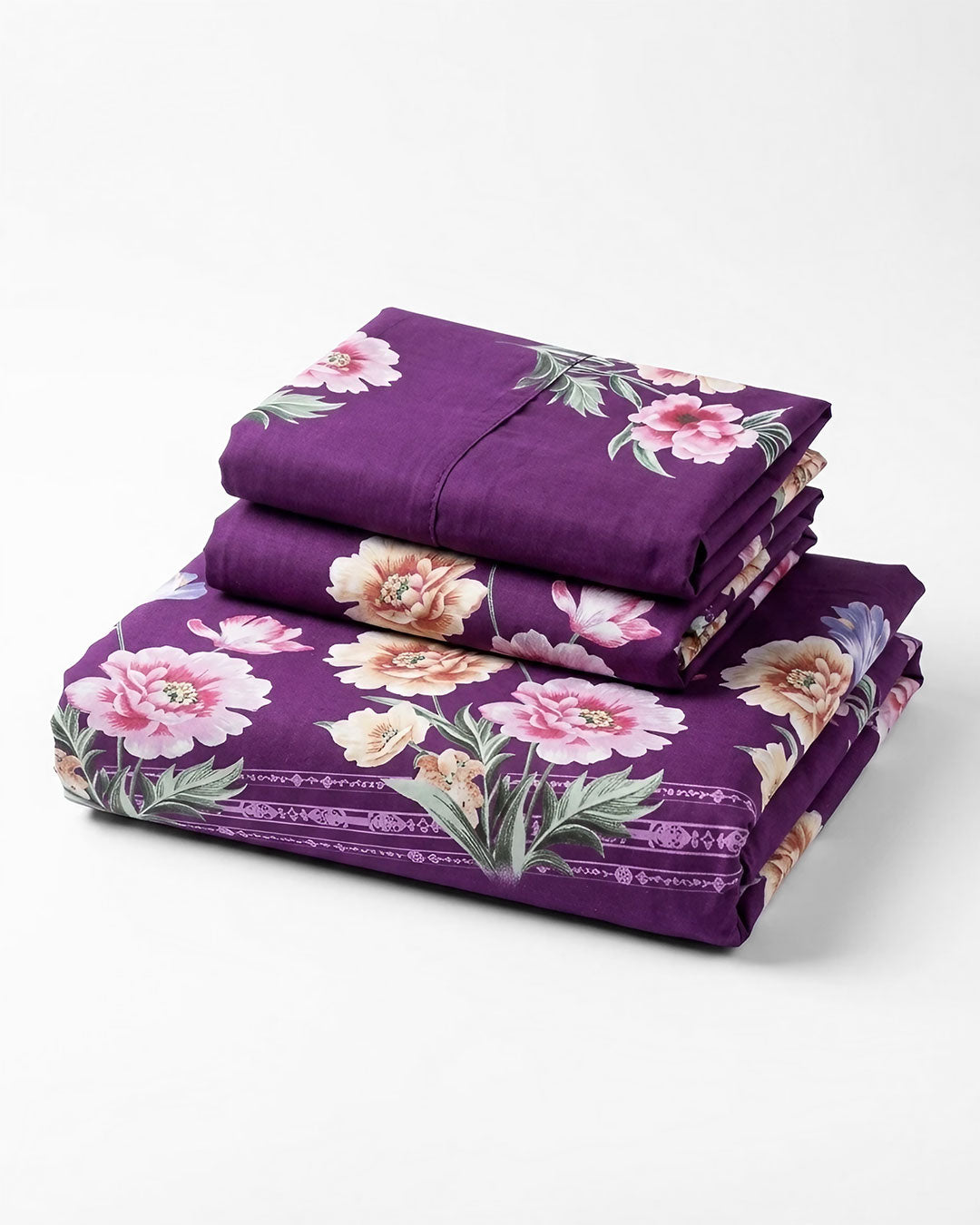 Premium 3-Piece Printed Microfiber Bedsheet Set | Soft & Comfortable Bedding