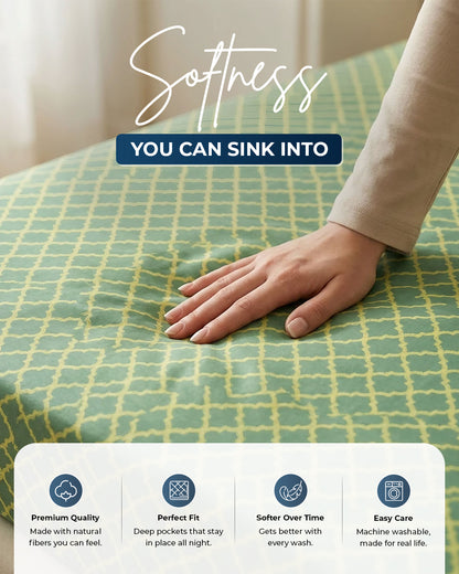 Premium 3-Piece Printed Bedsheet Set