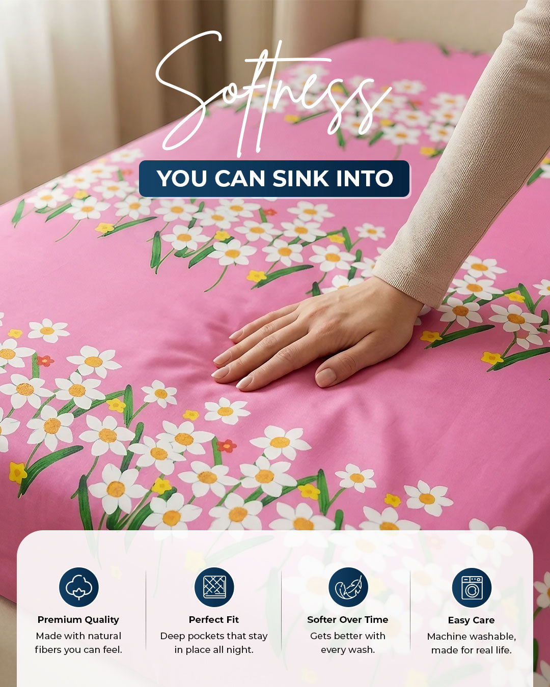 Premium 3-Piece Printed Microfiber Bedsheet Set | Soft & Comfortable Bedding