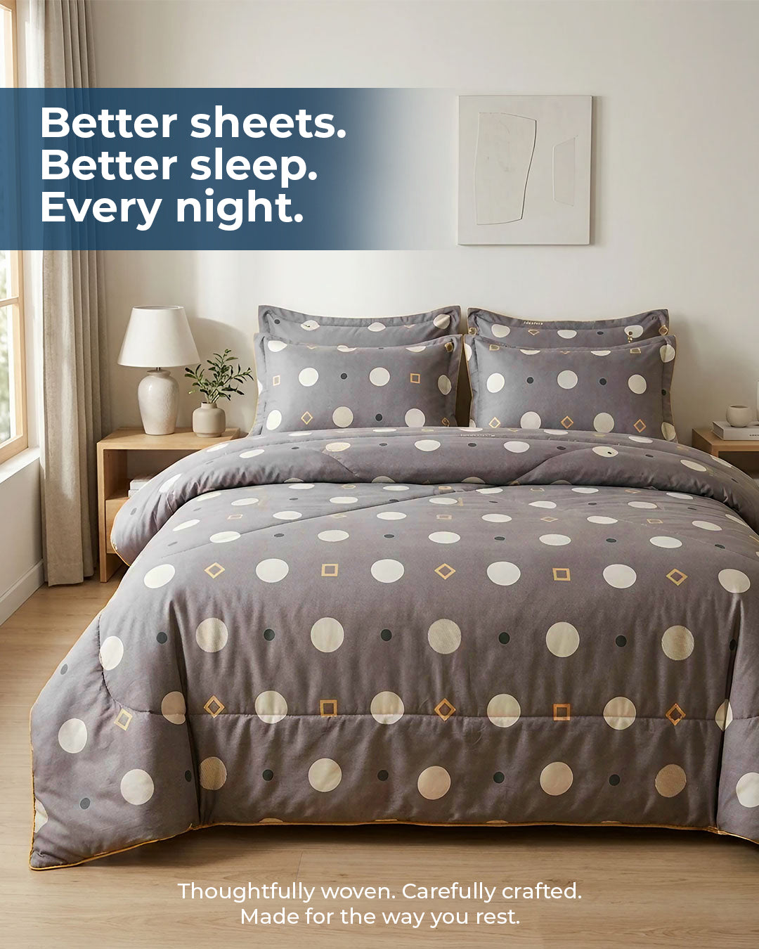 Premium 3-Piece Printed Microfiber Bedsheet Set | Soft & Comfortable Bedding