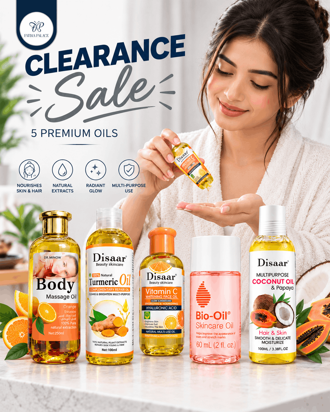 5-Piece Premium Beauty Oil Bundle