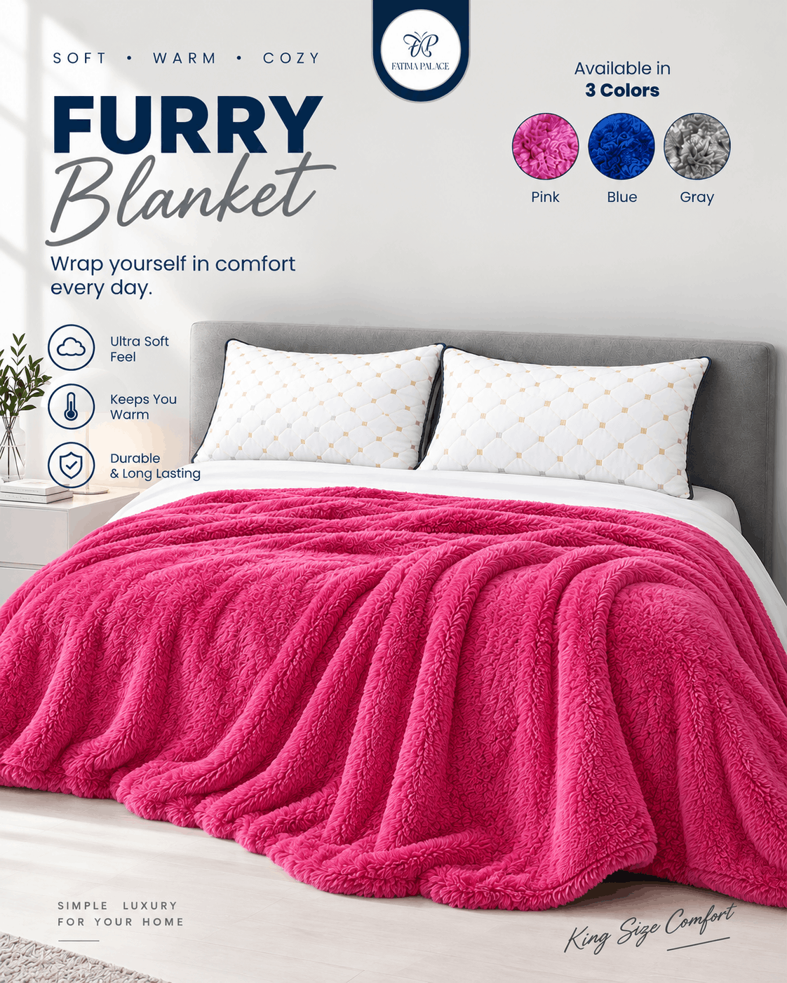 Ultra Soft King Size Furry Blanket