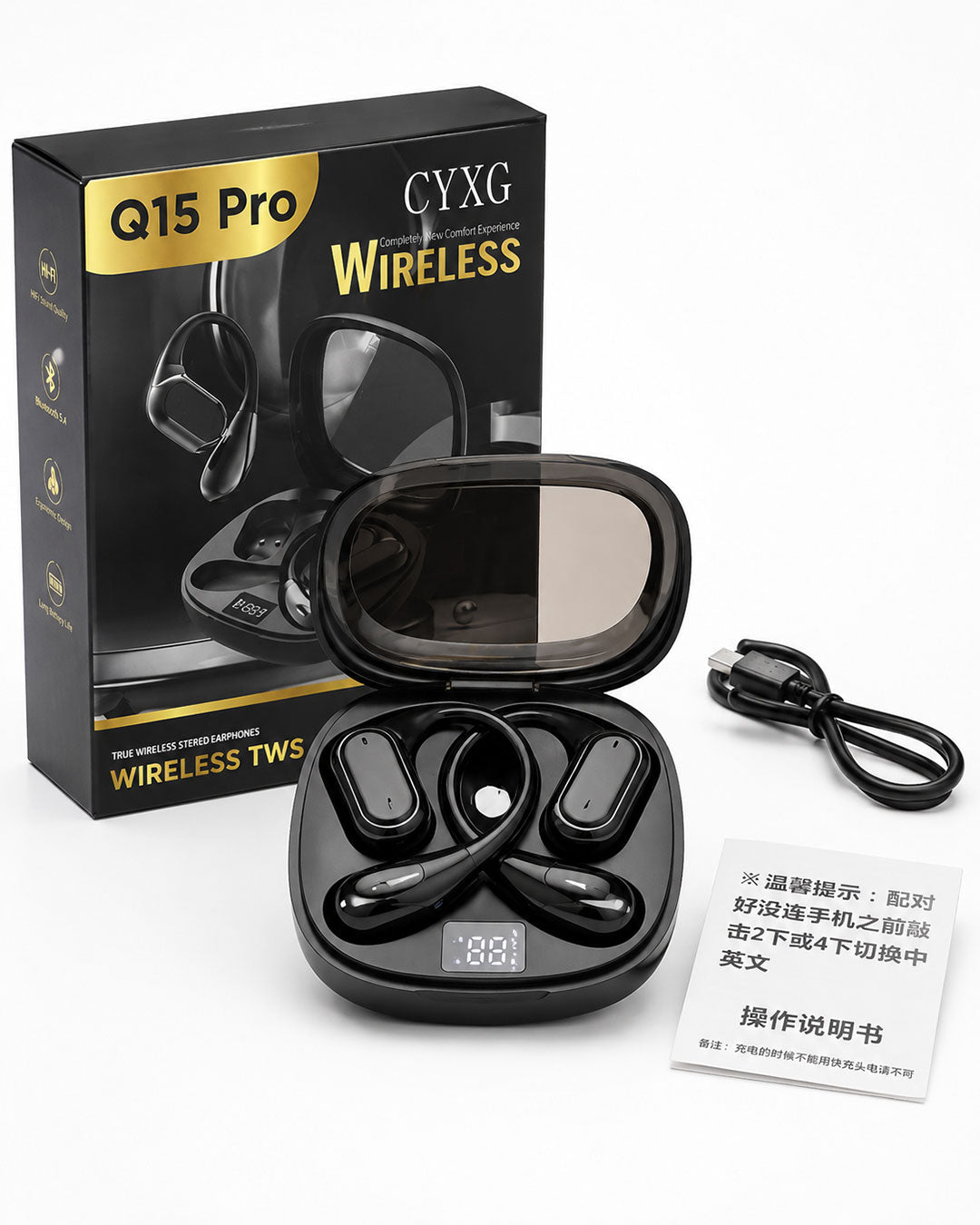 Q15 Pro Wireless Bluetooth Earbuds with Charging Case