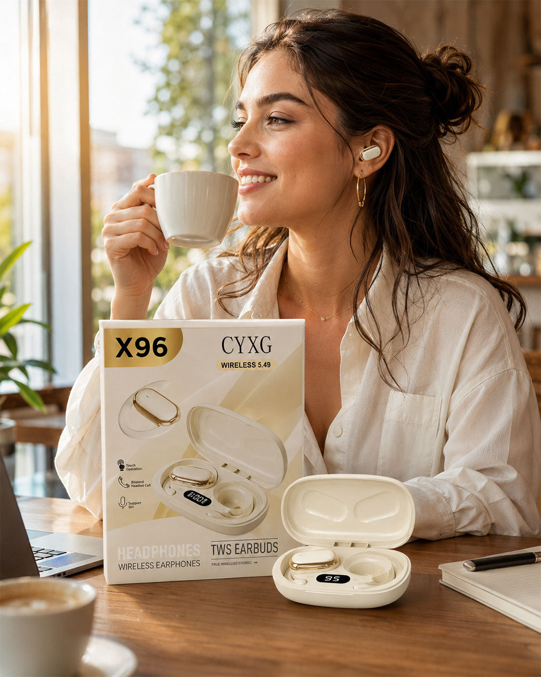 X96 Wireless Bluetooth Earbuds with LED Charging Case