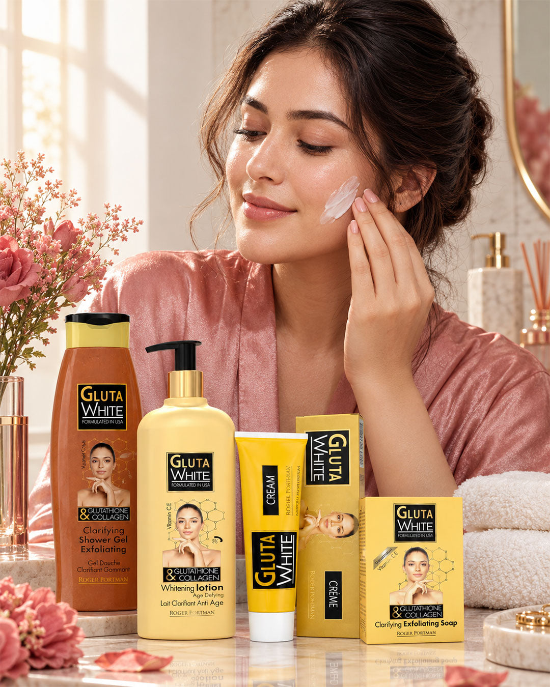 Gluta White Glutathione & Collagen 5-Piece Whitening Skincare Set