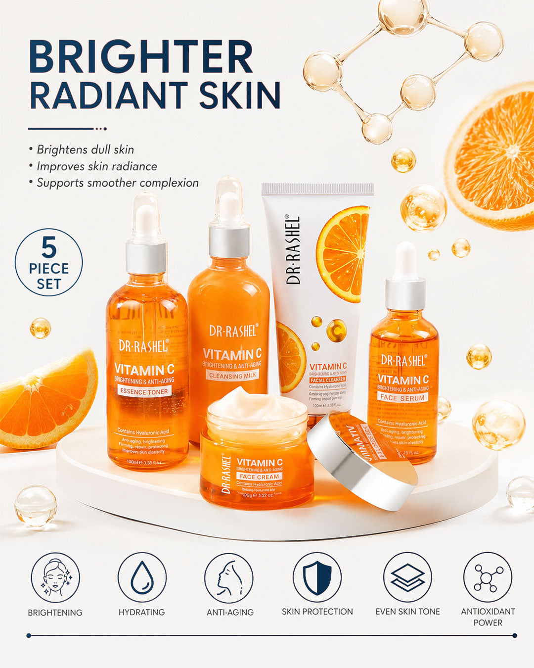 Dr. Rashel Vitamin C 5-Piece Brightening Skincare Set