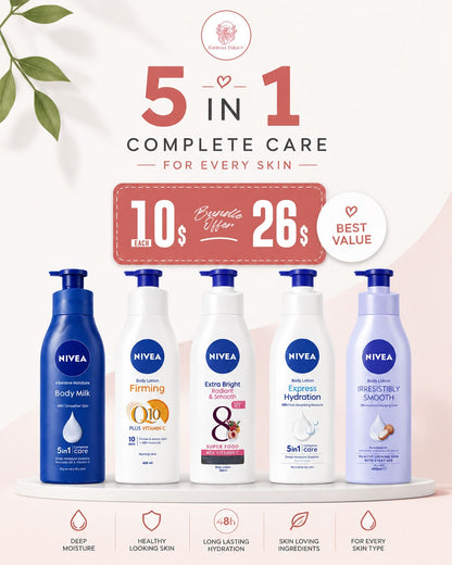 NIVEA Body Lotion Bundle – Pack of 5