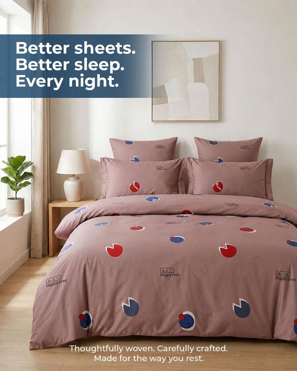 Premium 3-Piece Printed Bedsheet Set