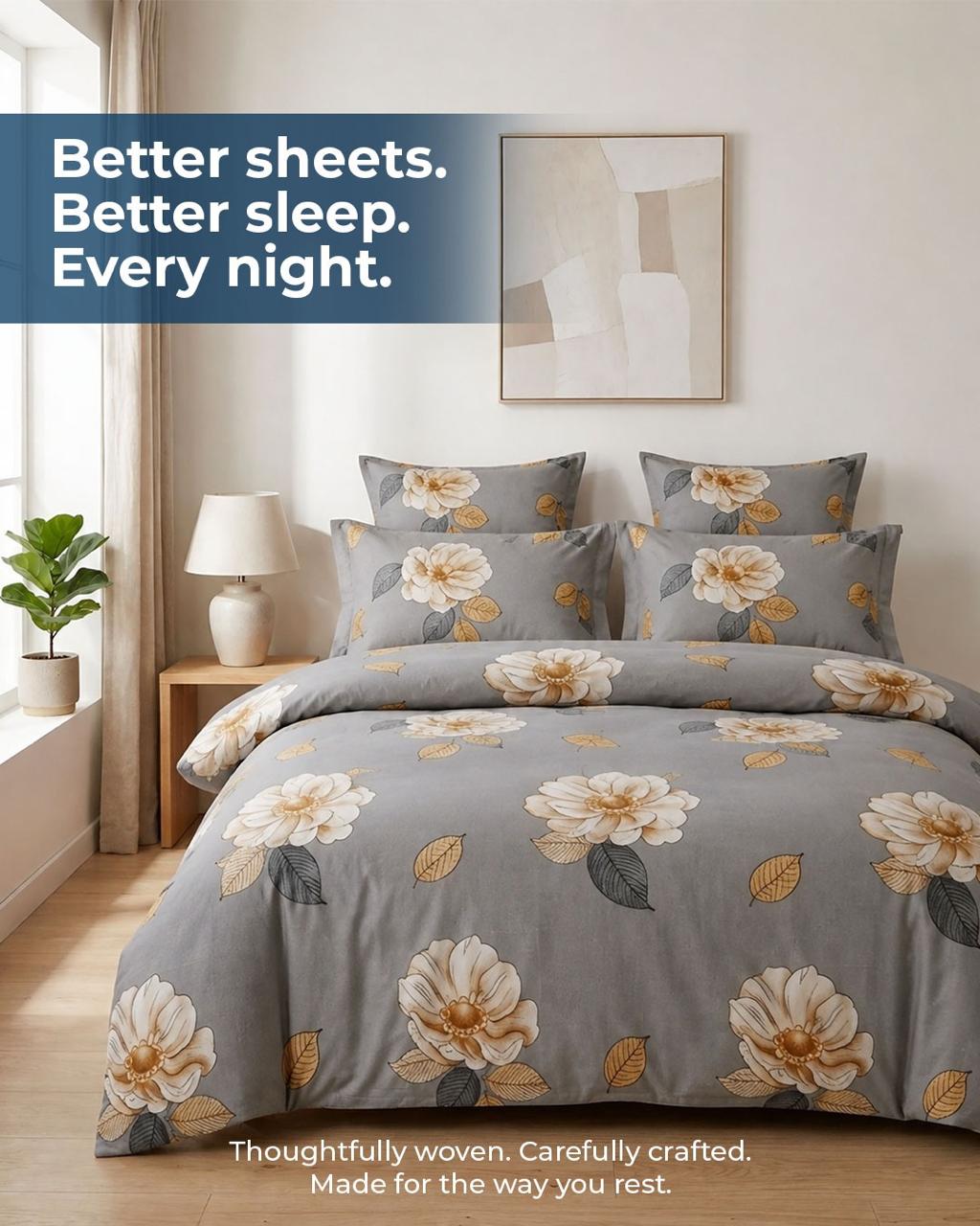 Premium 3-Piece Printed Bedsheet Set