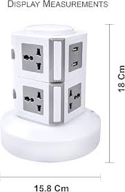 Universal Power Tower Extension Socket with USB Ports